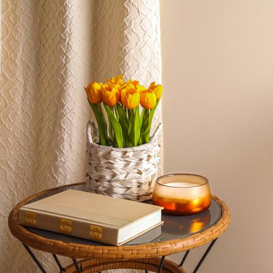 10" Tulip Bouquet in White Basket